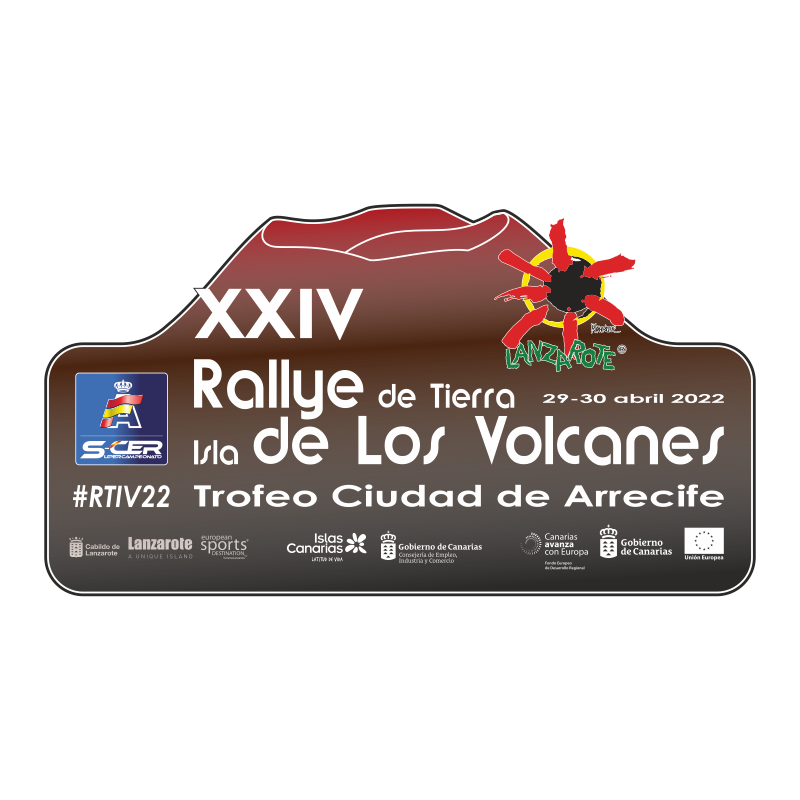 Placa adhesivo exterior Rallye Isla de los Volcanes 22 "pequeña"