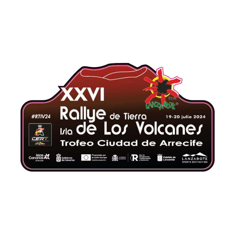 Placa adhesivo exterior XXVI Rallye Isla de los Volcanes " pequeña"