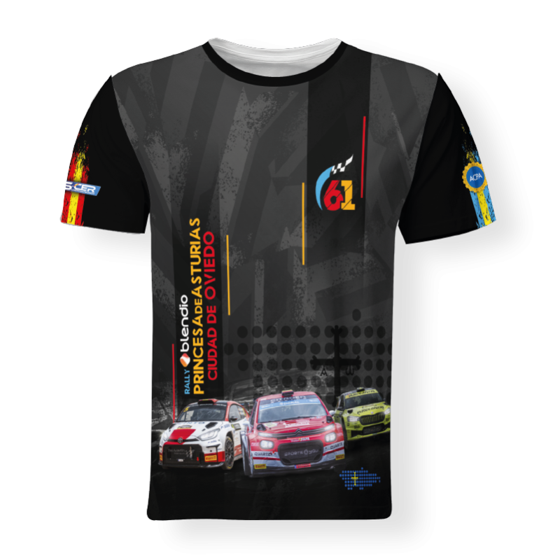 Camiseta 61º Rally Blendio Princesa de Asturias "NEGRO" FULL PRINT