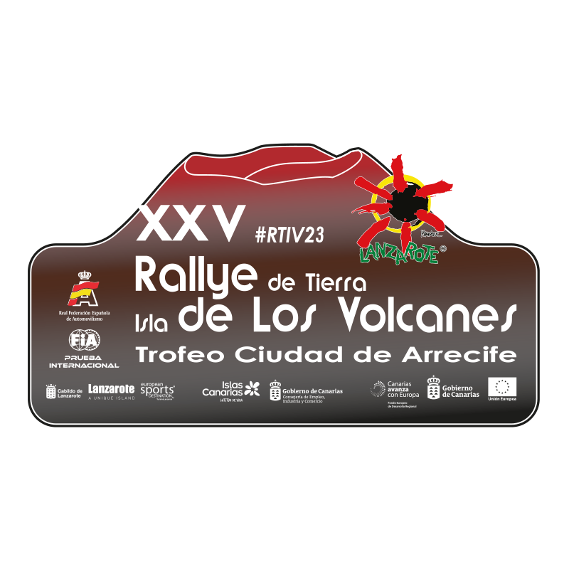 Placa adhesivo exterior XXV Rallye Isla de los Volcanes " pequeña"
