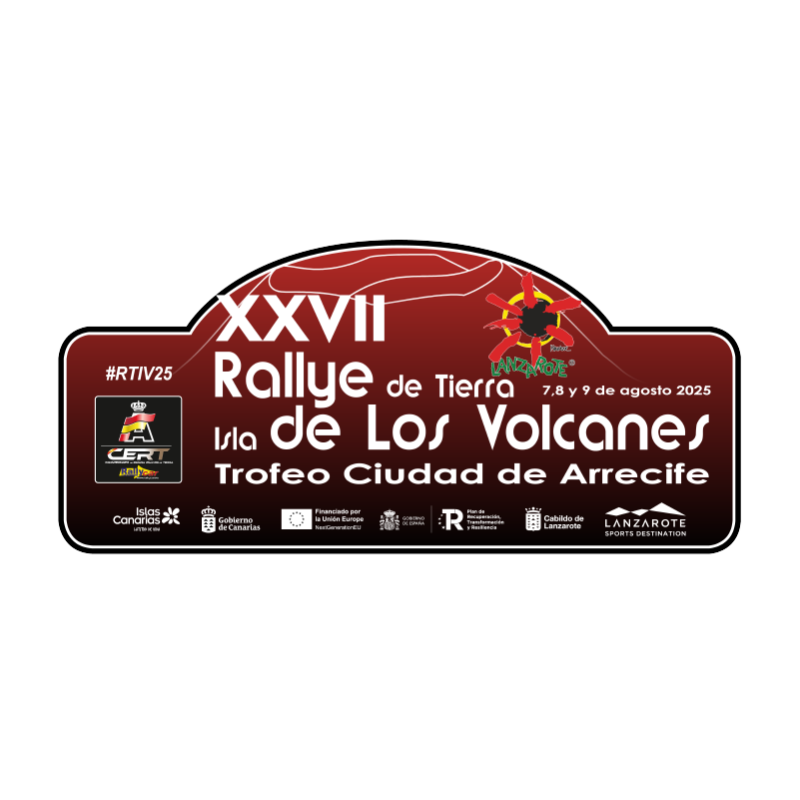 Placa aluminio XXVII Rallye de Tierra Isla de los Volcanes chapa matrícula rigida