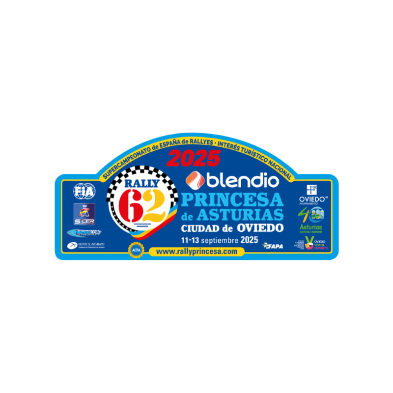 Placa adhesivo 62º Rally Blendio Princesa de Asturias Ciudad de Oviedo