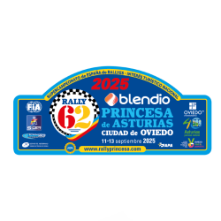 Placa aluminio 62º Rally Blendio Princesa de Asturias Ciudad de Oviedo chapa matrícula rigida