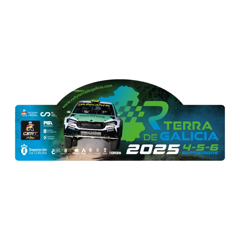 Placa aluminio Rally Terra de Galicia chapa matrícula rigida