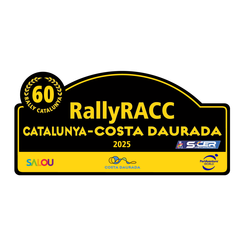 Placa adhesivo exterior 60º RallyRACC Catalunya Costa Daurada   " pequeña"