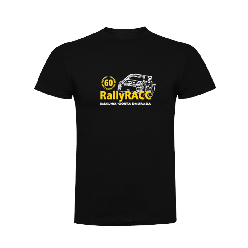 Camiseta 60º RallyRACC Catalunya Costa Daurada negro algodón