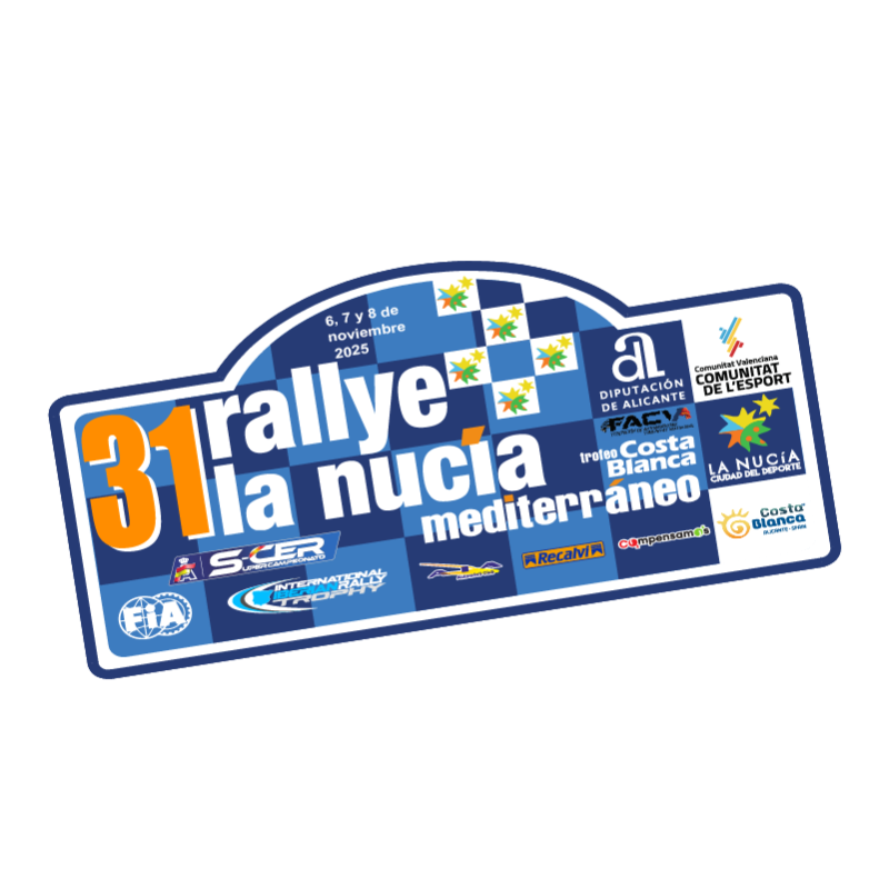 Placa aluminio 31º Rallye la Nucia chapa matrícula rigida