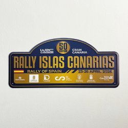 Placa ALUMINIO 50º RALLY ISLAS CANARIAS  CHAPA MATRICULA RIGIDA