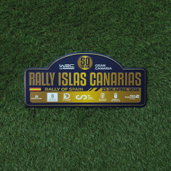 Placa ALUMINIO 50º RALLY ISLAS CANARIAS  CHAPA MATRICULA RIGIDA