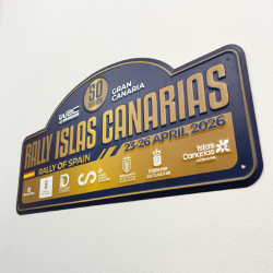 Placa ALUMINIO 50º RALLY ISLAS CANARIAS  CHAPA MATRICULA RIGIDA