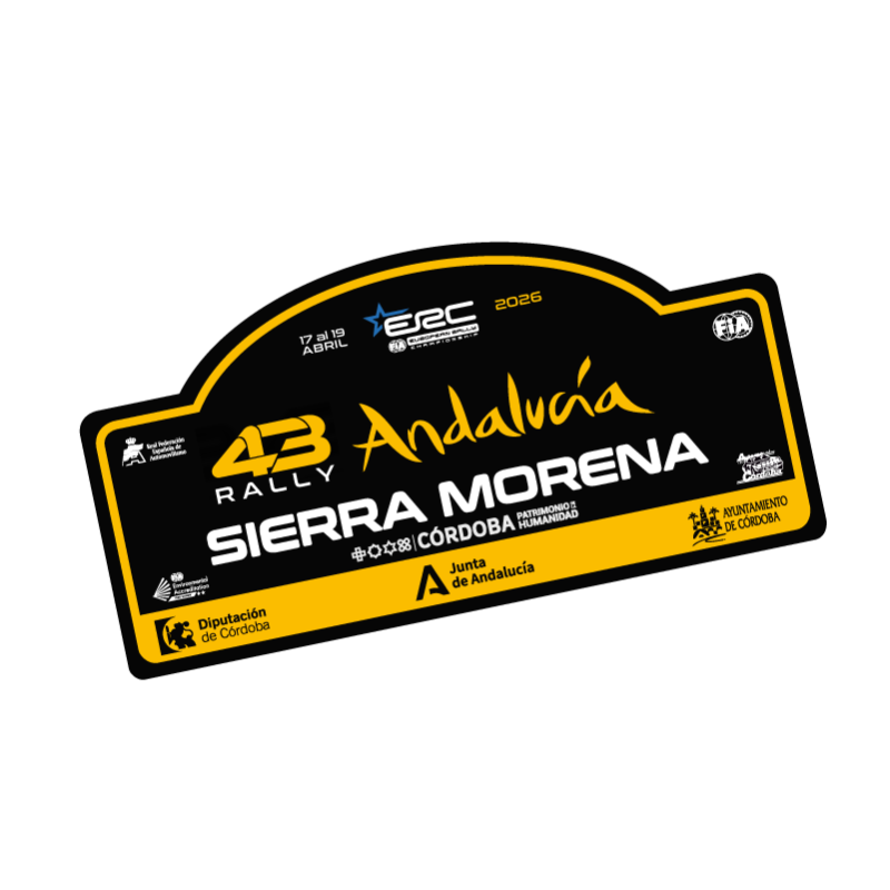 Placa aluminio 43º Rallye Sierra Morena  chapa matrícula rigida