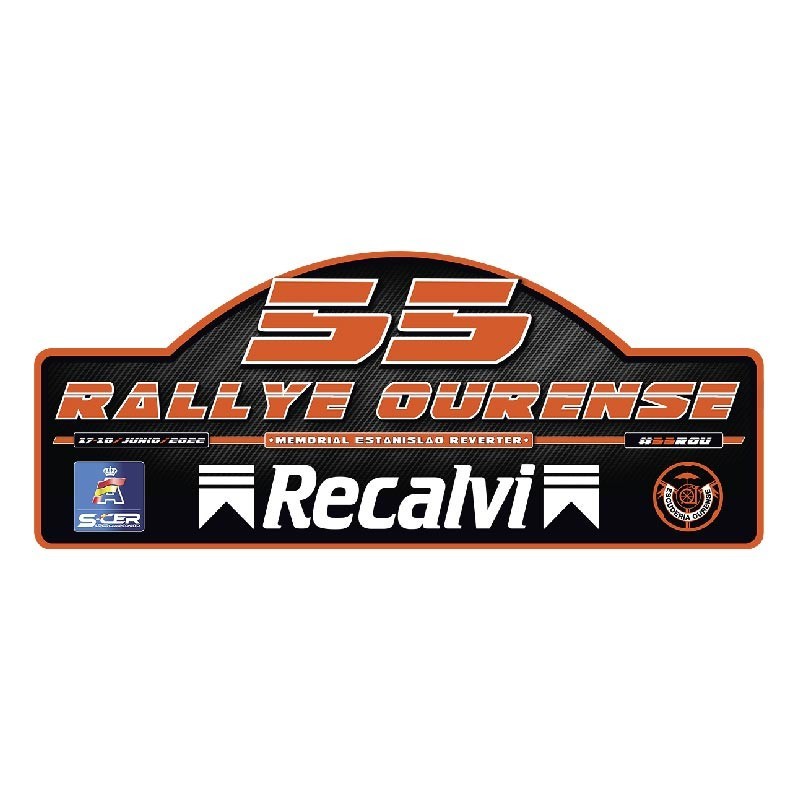 Placa adhesivo exterior 55º Rallye de Ourense-Recalvi "pequeña"