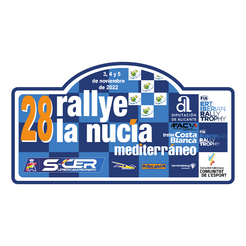 Placa adhesivo exterior Rallye de la Nucia Mediterraneo Costa Blanca "pequeña"