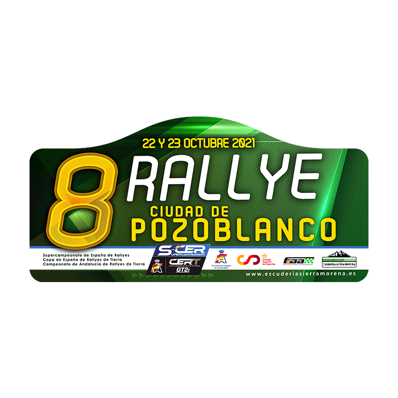 Placa 8º Rallye Ciudad de Pozoblanco vinilo pequeño