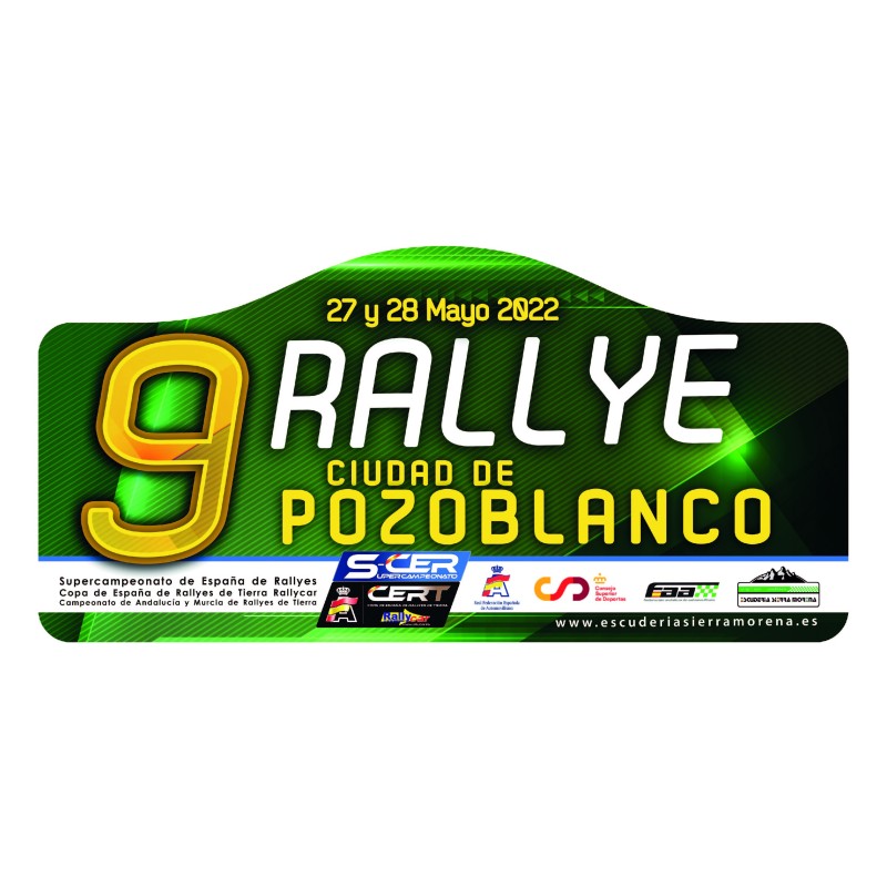 Placa adhesivo exterior 9º Rallye Ciudad de Pozoblanco "pequeña"