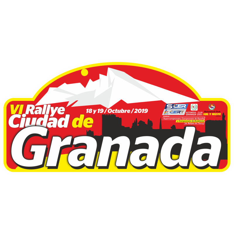 Placa  VII Rallye Ciudad de Granada 2021 vinilo pequeño