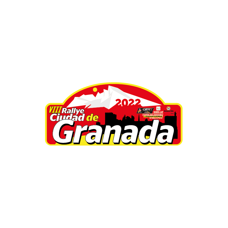 Placa adhesivo exterior VIII Rallye Ciudad de Granada 2022 "pequeña"