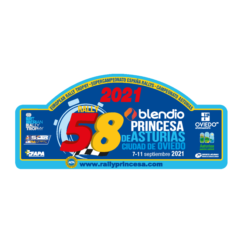 Placa 58º Rally Blendio Princesa de Asturias vinilo pequeño