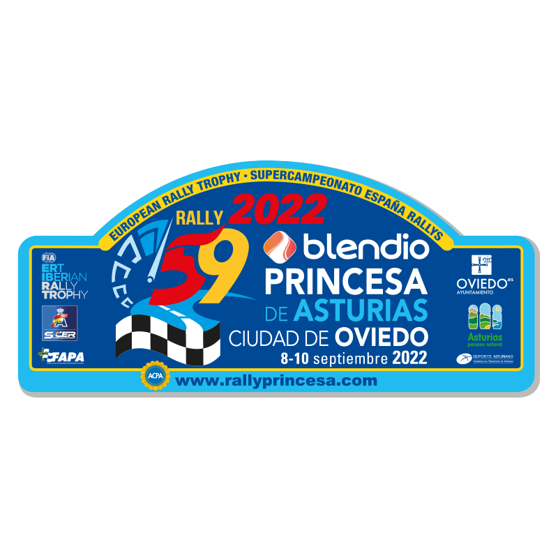 Placa adhesivo exterior 59º Rally Blendio Princesa de Asturias "pequeña"