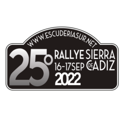 Placa adhesivo exterior 25º Rallye Sierra de Cádiz "pequeña"
