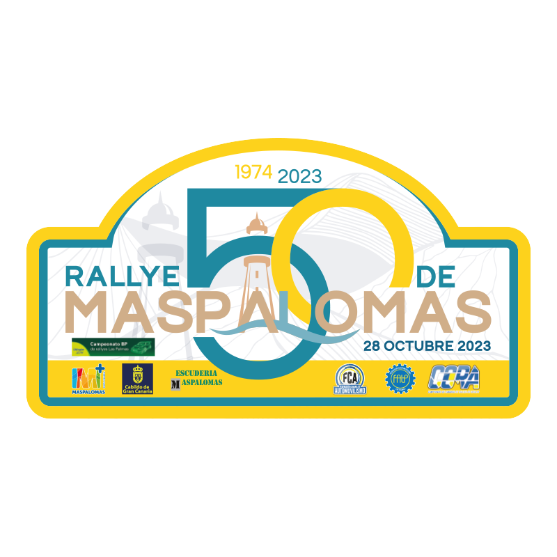 Placa adhesivo exterior 50º Rallye de Maspalomas "pequeña"