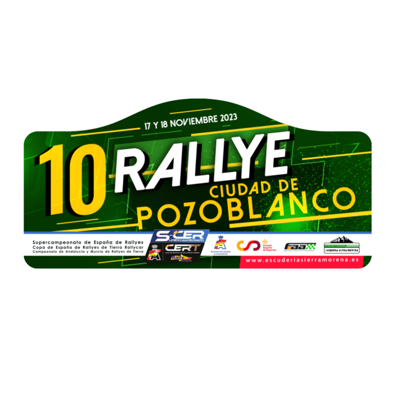 Placa 10º Rallye de Pozoblanco CHAPA MATRICULA RIGIDA